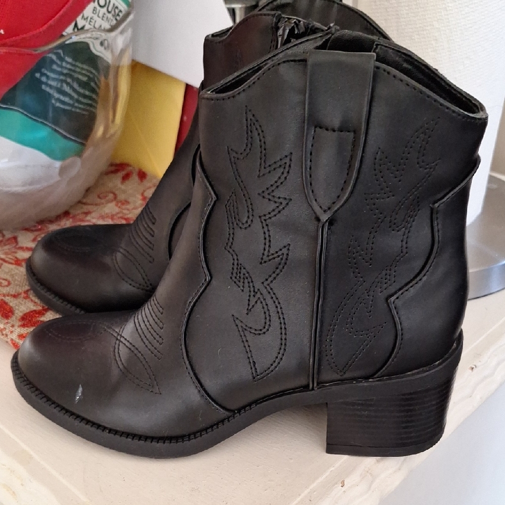 Black Western Ankle Boots